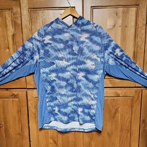 Simms Solarflex XXL Blue Camo Long Sleeve Sun Protection Fishing Shirt